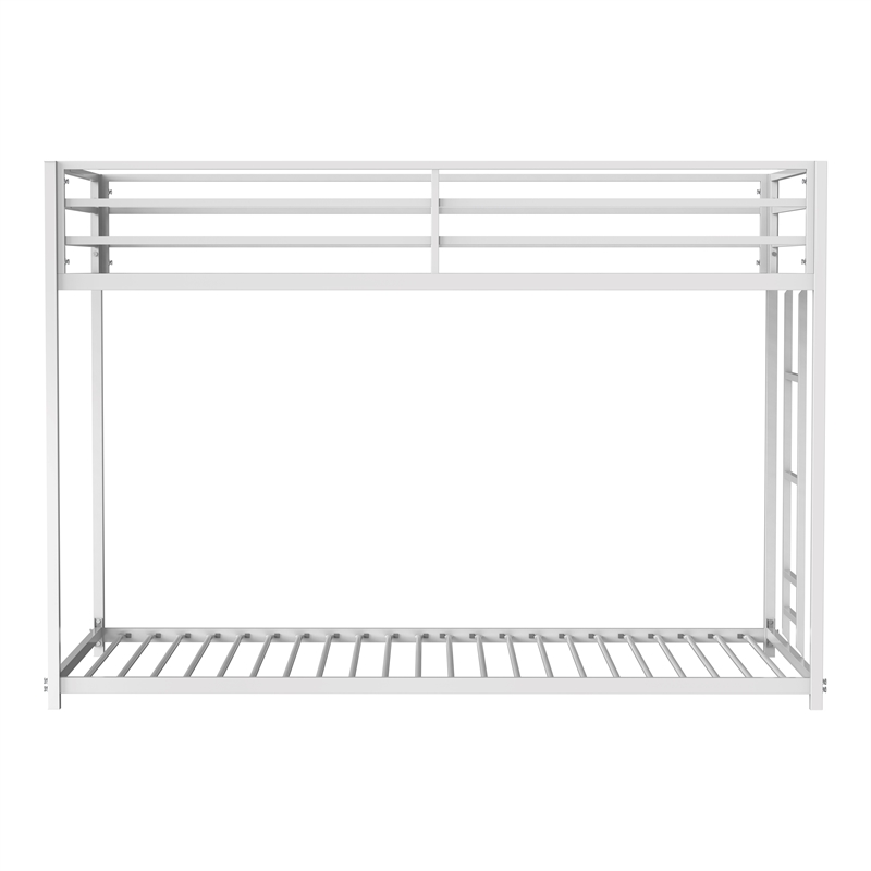 Furniture of America Celsior Metal Twin over Twin Bunk Bed in White