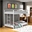 Furniture of America Celsior Metal Twin over Twin Bunk Bed in White