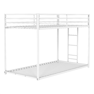Furniture of America Celsior Metal Twin over Twin Bunk Bed in White