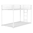 Furniture of America Celsior Metal Twin over Twin Bunk Bed in White