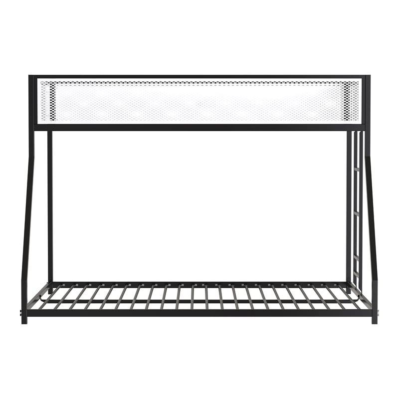 Furniture of America Pramit Metal Twin over Full Bunk Bed in Black