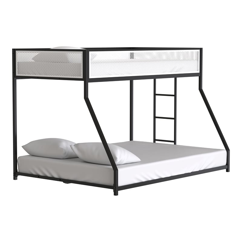 Furniture of America Pramit Metal Twin over Full Bunk Bed in Black