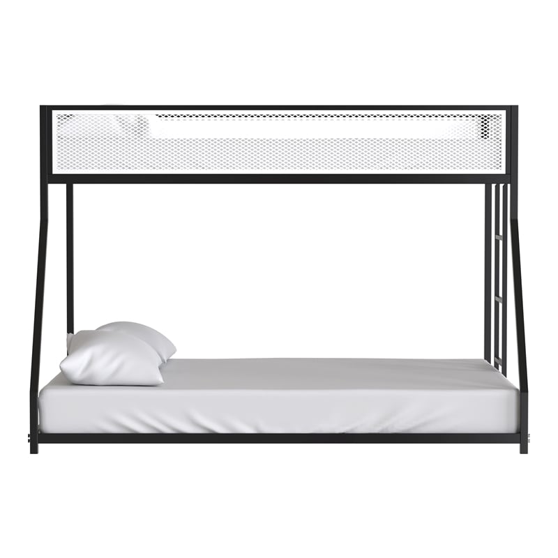 Furniture of America Pramit Metal Twin over Full Bunk Bed in Black