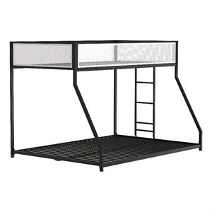 Furniture of America Pramit Metal Twin over Full Bunk Bed in Black