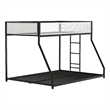 Furniture of America Pramit Metal Twin over Full Bunk Bed in Black