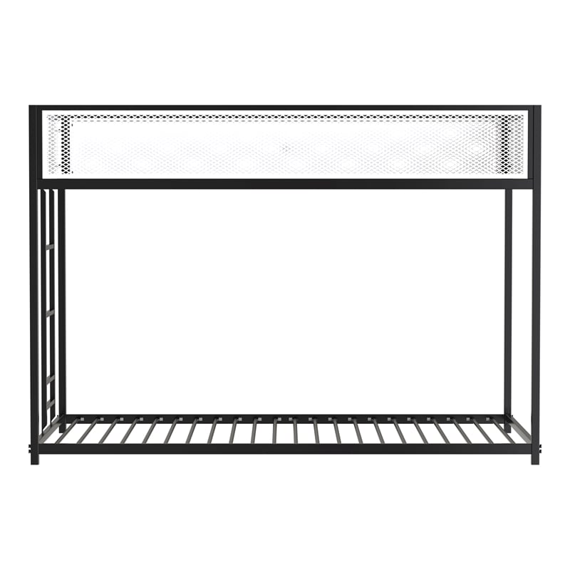 Furniture of America Pramit Metal Twin over Twin Bunk Bed in Black