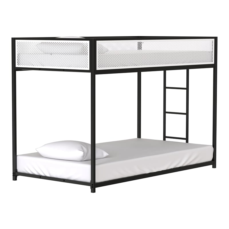 Furniture of America Pramit Metal Twin over Twin Bunk Bed in Black