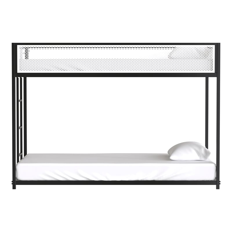 Furniture of America Pramit Metal Twin over Twin Bunk Bed in Black