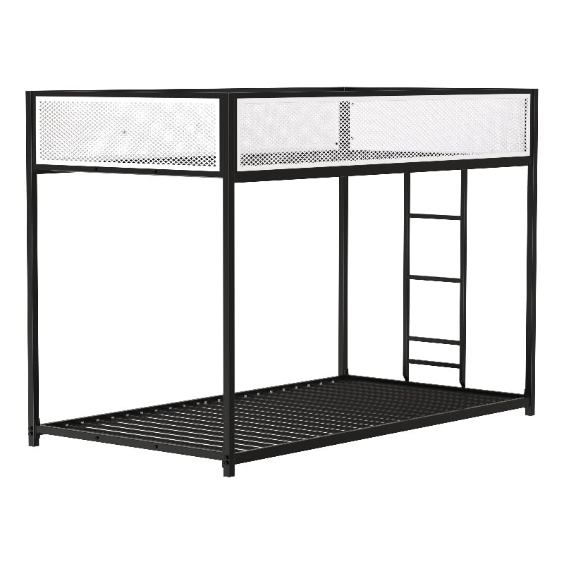 Furniture of America Pramit Metal Twin over Twin Bunk Bed in Black