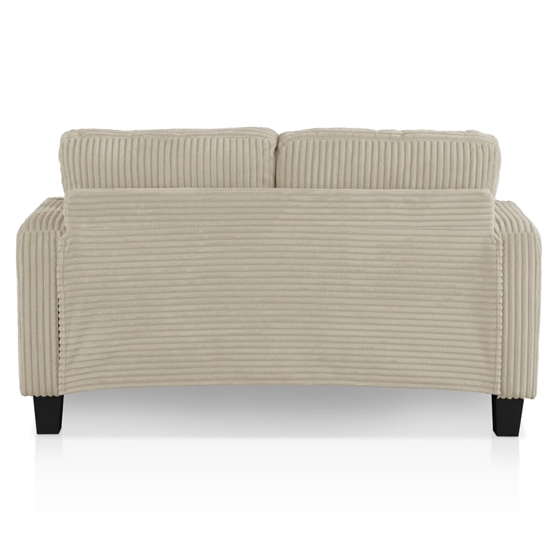 Furniture of America Reese Chenille Beige Loveseat with Cup Holders
