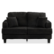 Furniture of America Reese Chenille Black Loveseat with Cup Holders