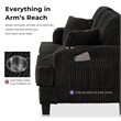 Furniture of America Reese Chenille Black Loveseat with Cup Holders