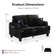 Furniture of America Reese Chenille Black Loveseat with Cup Holders