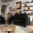 Furniture of America Reese Chenille Black Loveseat with Cup Holders