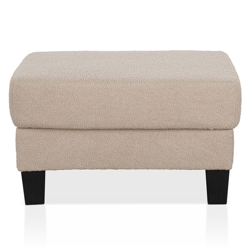 Furniture of America Reese Fabric and Wood Storage Ottoman in Beige