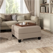 Furniture of America Reese Fabric and Wood Storage Ottoman in Beige