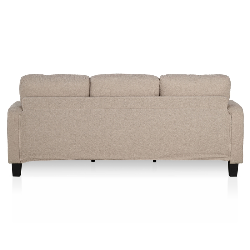 Furniture of America Reese Fabric Beige Sofa with Cup Holders and USBs