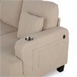 Furniture of America Reese Fabric Beige Sofa with Cup Holders and USBs