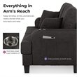 Furniture of America Reese Fabric and Wood Dark Gray Loveseat with Cup Holders