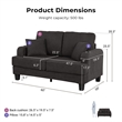 Furniture of America Reese Fabric and Wood Dark Gray Loveseat with Cup Holders