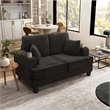 Furniture of America Reese Fabric and Wood Dark Gray Loveseat with Cup Holders