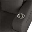 Furniture of America Reese Fabric and Wood Dark Gray Loveseat with Cup Holders