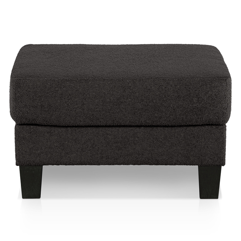 Furniture of America Reese Fabric and Wood Storage Ottoman in Dark Gray