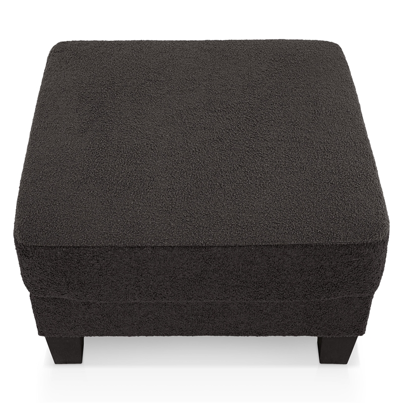 Furniture of America Reese Fabric and Wood Storage Ottoman in Dark Gray