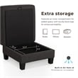 Furniture of America Reese Fabric and Wood Storage Ottoman in Dark Gray