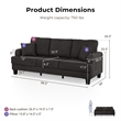 Furniture of America Reese Fabric Dark Gray Sofa with Cup Holders and USBs