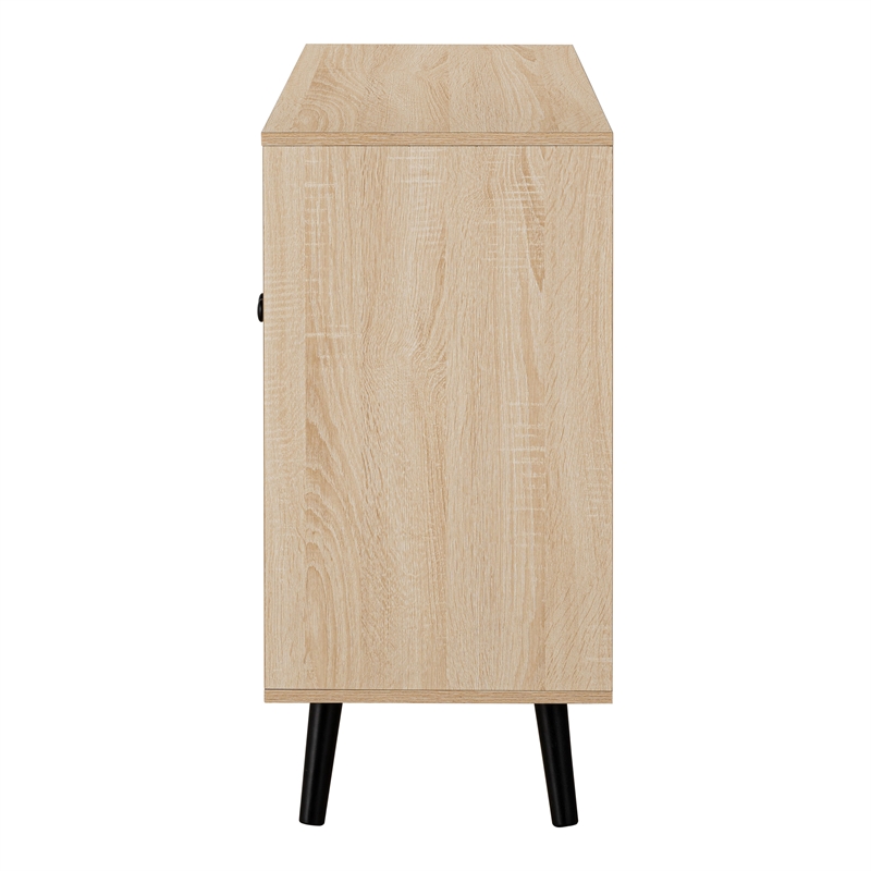 Furniture of America Evans Wood 56-Inch TV Stand with 4-Door in Natural