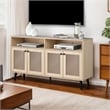 Furniture of America Evans Wood 56-Inch TV Stand with 4-Door in Natural