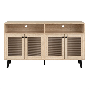 Furniture of America Evans Wood 56-Inch TV Stand with 4-Door in Natural