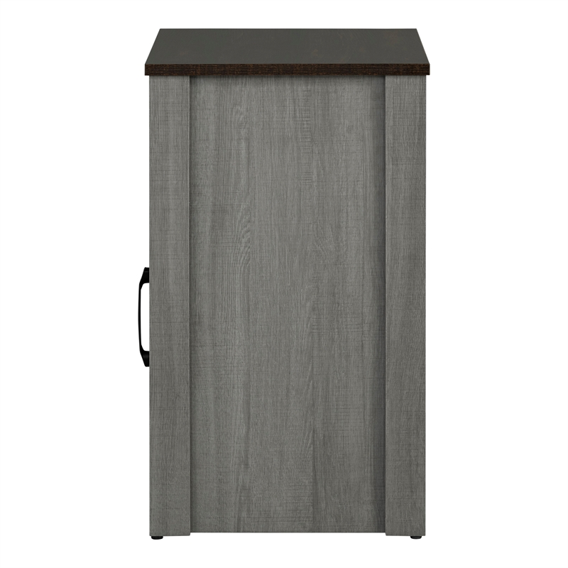 Furniture of America Cavill Wood Side Table with Shelf and Door in Gray