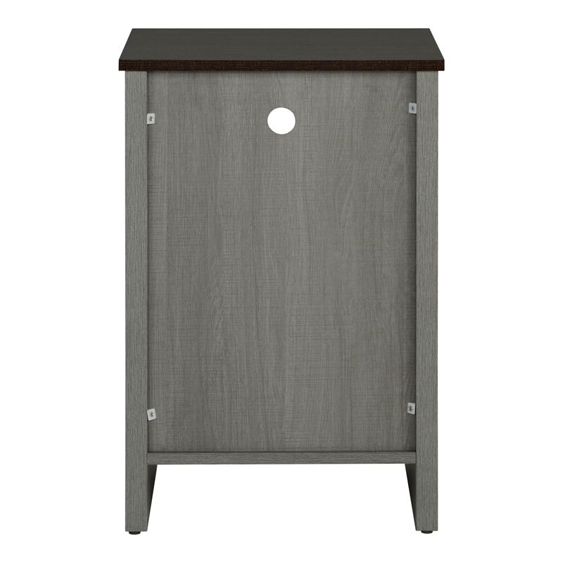 Furniture of America Cavill Wood Side Table with Shelf and Door in Gray