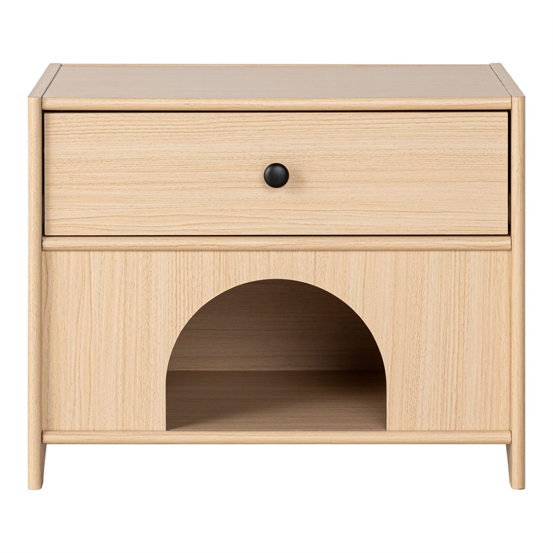 Furniture of America Cole Wood Natural 1-Drawer Pet-Friendly Design Side Table