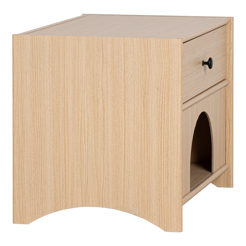 Furniture of America Cole Wood Natural 1-Drawer Pet-Friendly Design Side Table