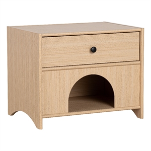Furniture of America Cole Wood Natural 1-Drawer Pet-Friendly Design Side Table