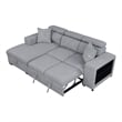 Furniture of America Nuesi Fabric Sleeper Sectional with Left Chaise in Gray