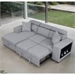 Furniture of America Nuesi Fabric Sleeper Sectional with Left Chaise in Gray