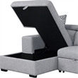Furniture of America Nuesi Fabric Sleeper Sectional with Left Chaise in Gray