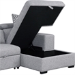 Furniture of America Nuesi Fabric Sleeper Sectional with Right Chaise in Gray