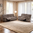 Furniture of America Bello Fabric 2-Piece Manual Reclining Sofa Set in Brown