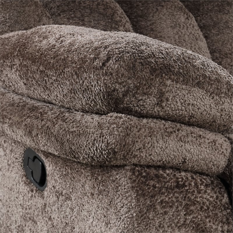 Furniture of America Bello Fabric 2-Piece Manual Reclining Sofa Set in Brown