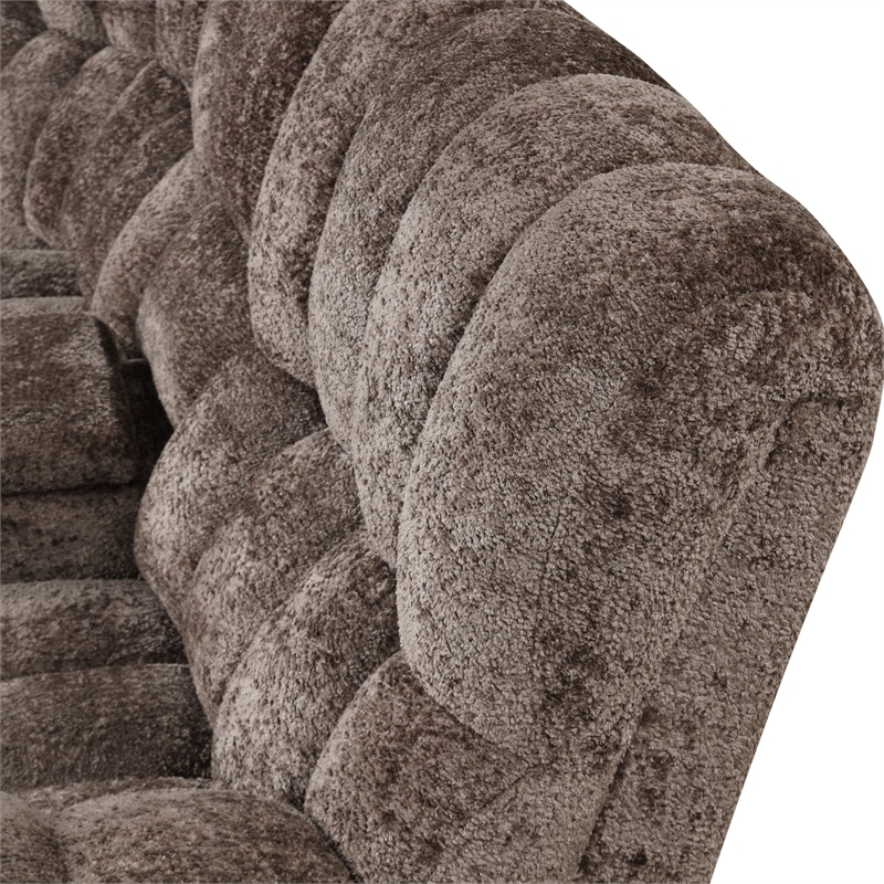 Furniture of America Bello Brown Fabric Power Reclining Sectional with USBs