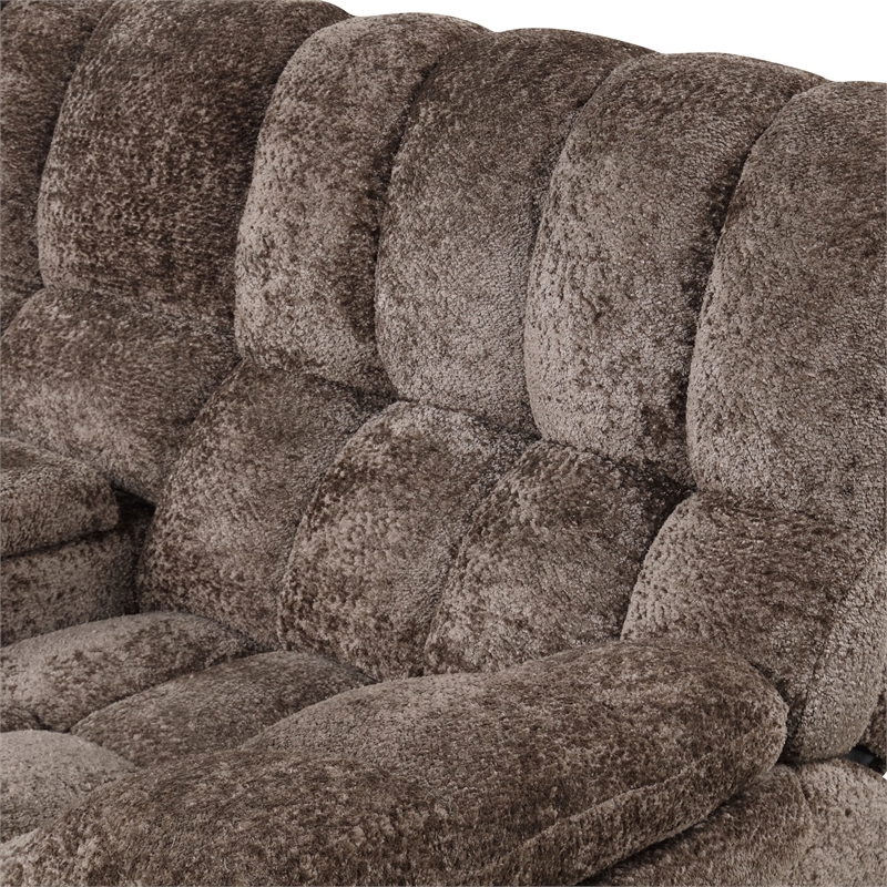 Furniture of America Bello Brown Fabric Power Reclining Sectional with USBs