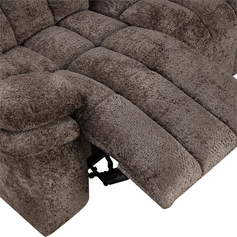 Furniture of America Bello Brown Fabric Power Reclining Sectional with USBs