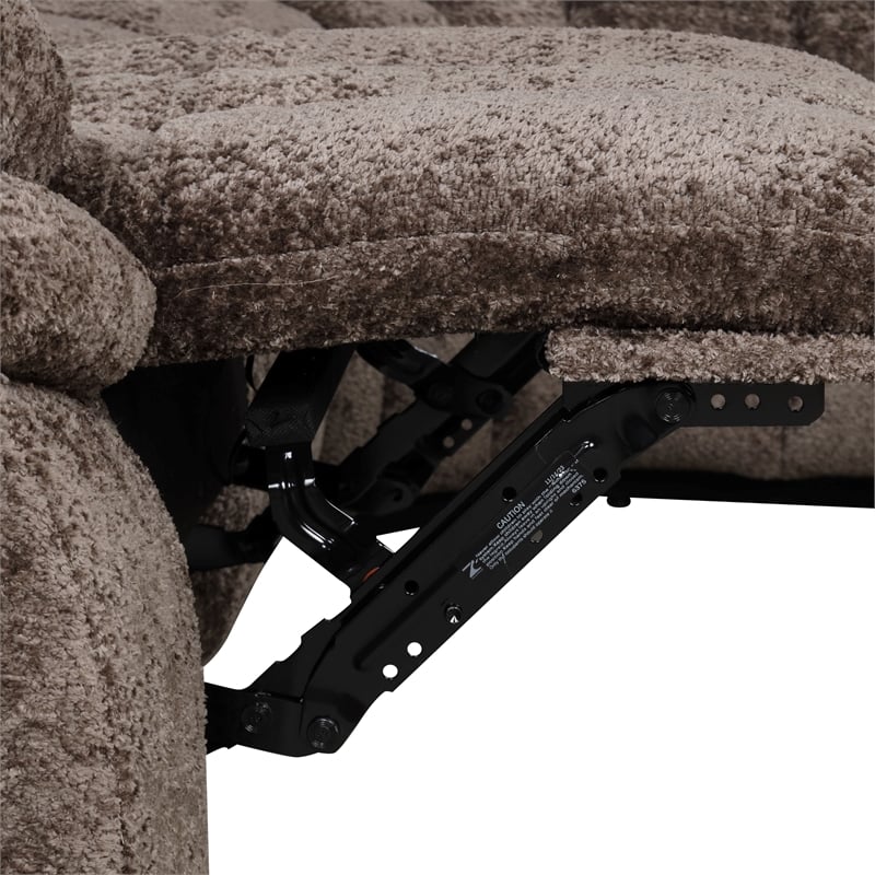 Furniture of America Bello Brown Fabric Power Reclining Sectional with USBs