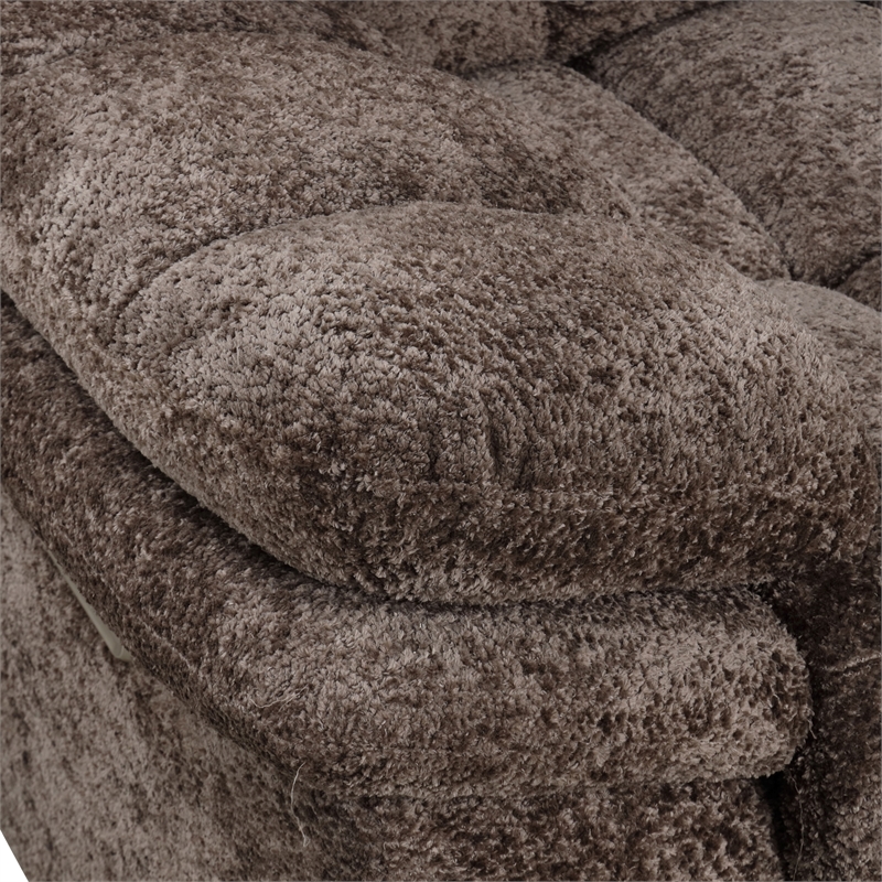 Furniture of America Bello Brown Fabric Power Reclining Sectional with USBs