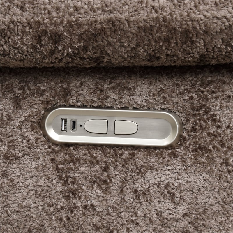 Furniture of America Bello Brown Fabric Power Reclining Sectional with USBs